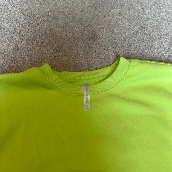 Fabletics - Forever Fleece Crewneck Sweater - Size XL - Neon - Picture 4 of 4